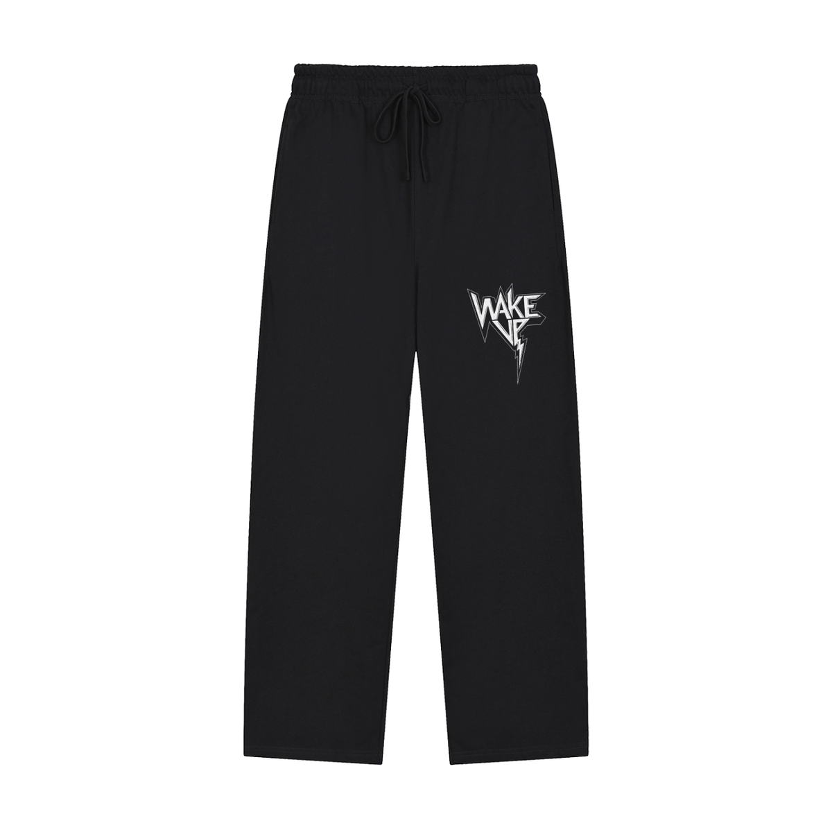 Maintain 360 black heavyweight straight-leg sweatpants with WAKE UP print - Zero One Outpost