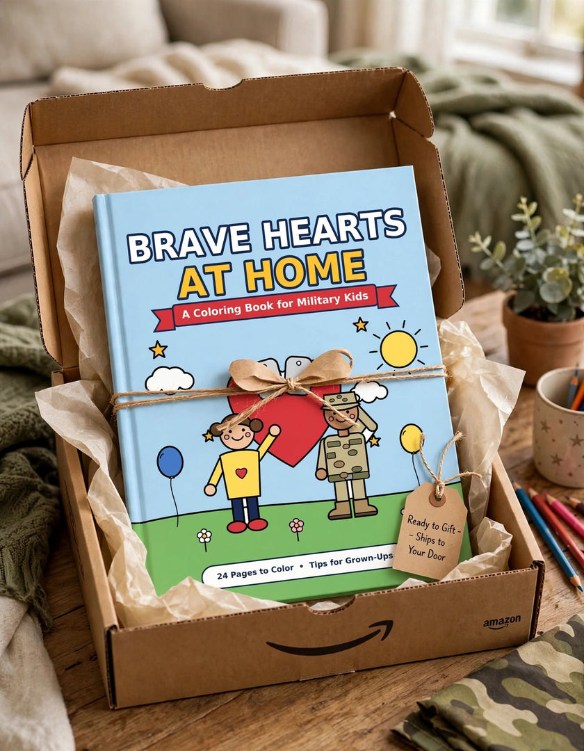 Brave Hearts at Home: Military Kids Coloring Book (Soft Cover)