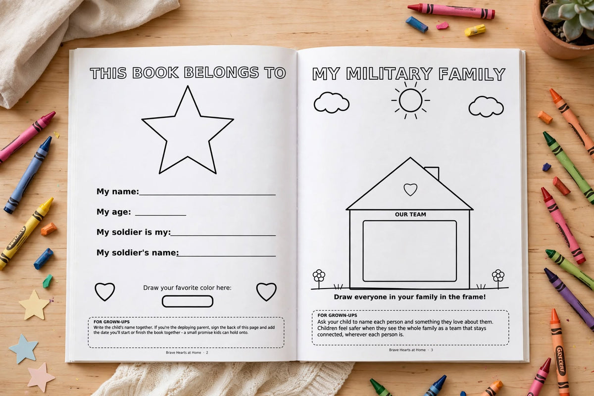 Brave Hearts at Home: Military Kids Coloring Book (Soft Cover)