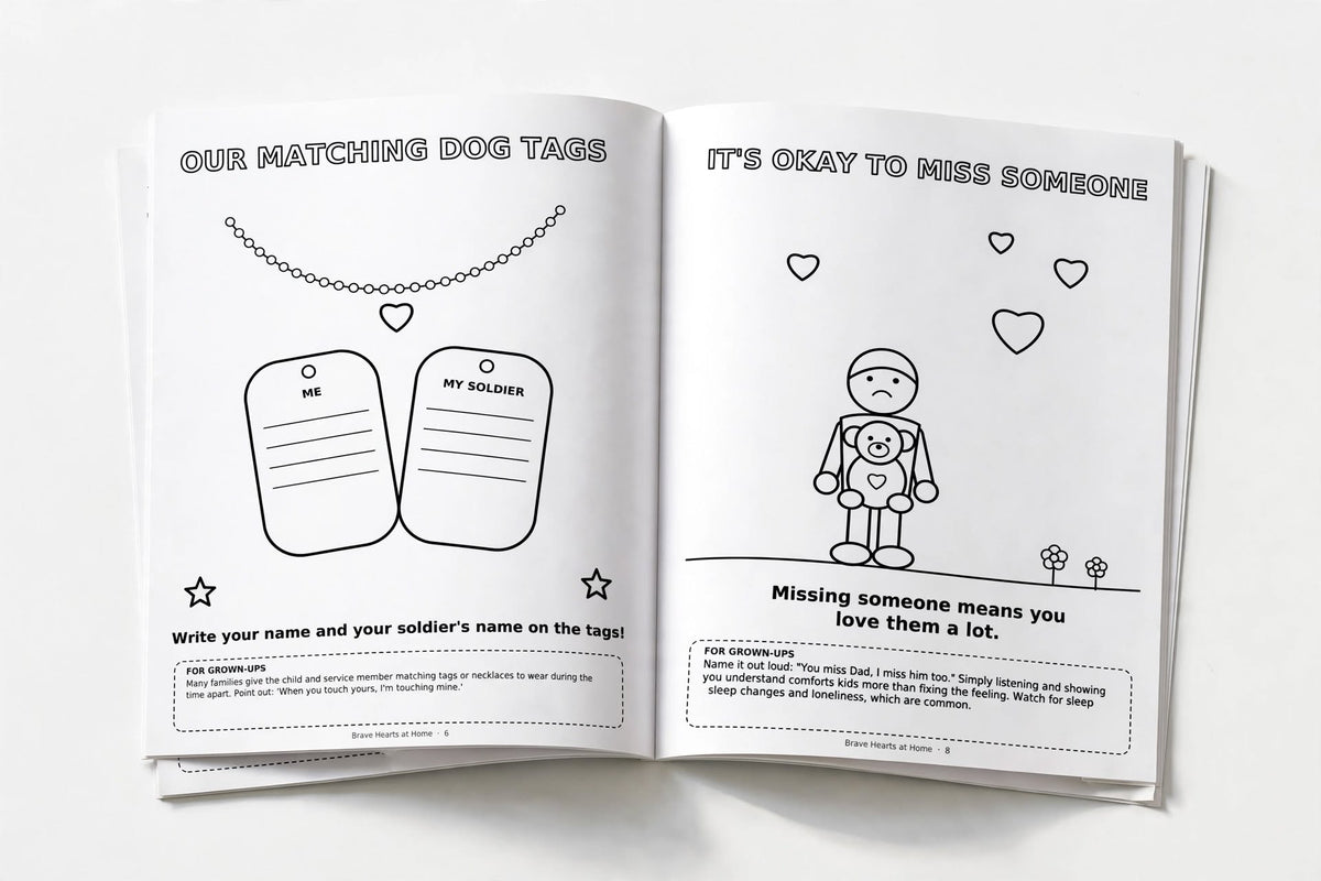 Brave Hearts at Home: Military Kids Coloring Book (Soft Cover)