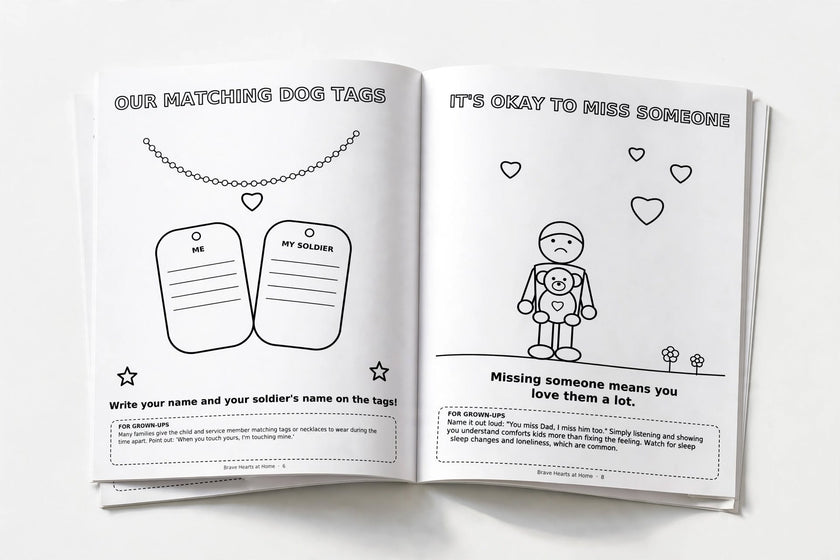 Brave Hearts at Home: Military Kids Coloring Book (Soft Cover)