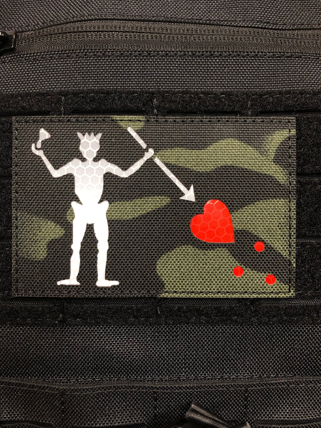 3” x 4” Blackbeard Flag Patch Glow in the Dark reflective - Zero One Outpost