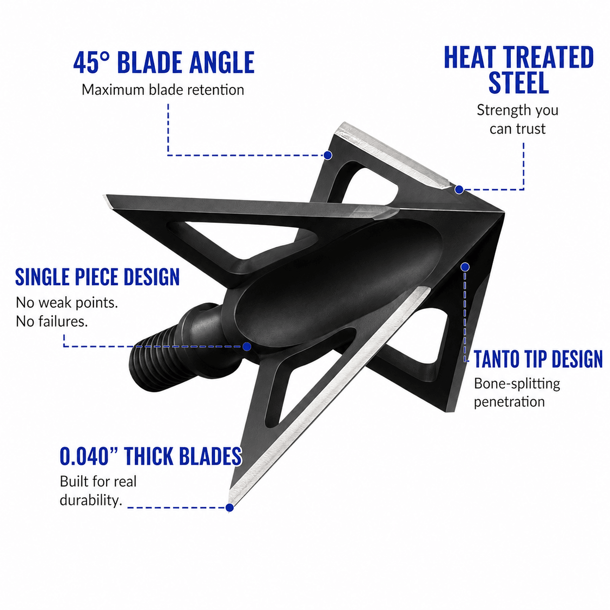 TOTA | 125 grain broadhead | 1 - inch vented | fixed blade - Zero One Outpost