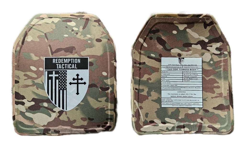 Double MULTI - CURVE | 10x12 Level IV Ballistic Female Multicurve Plates (Single Plate or as a Set) - Zero One Outpost