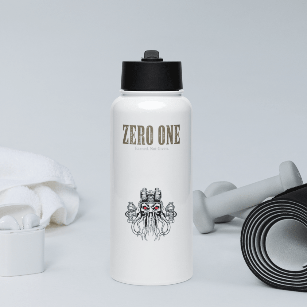 Stainless steel water bottle with a straw lid - Zero One Outpost LLC