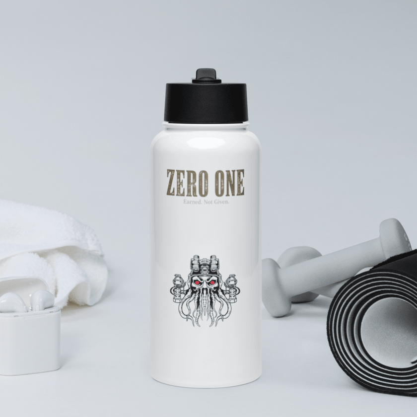 Stainless steel water bottle with a straw lid - Zero One Outpost LLC