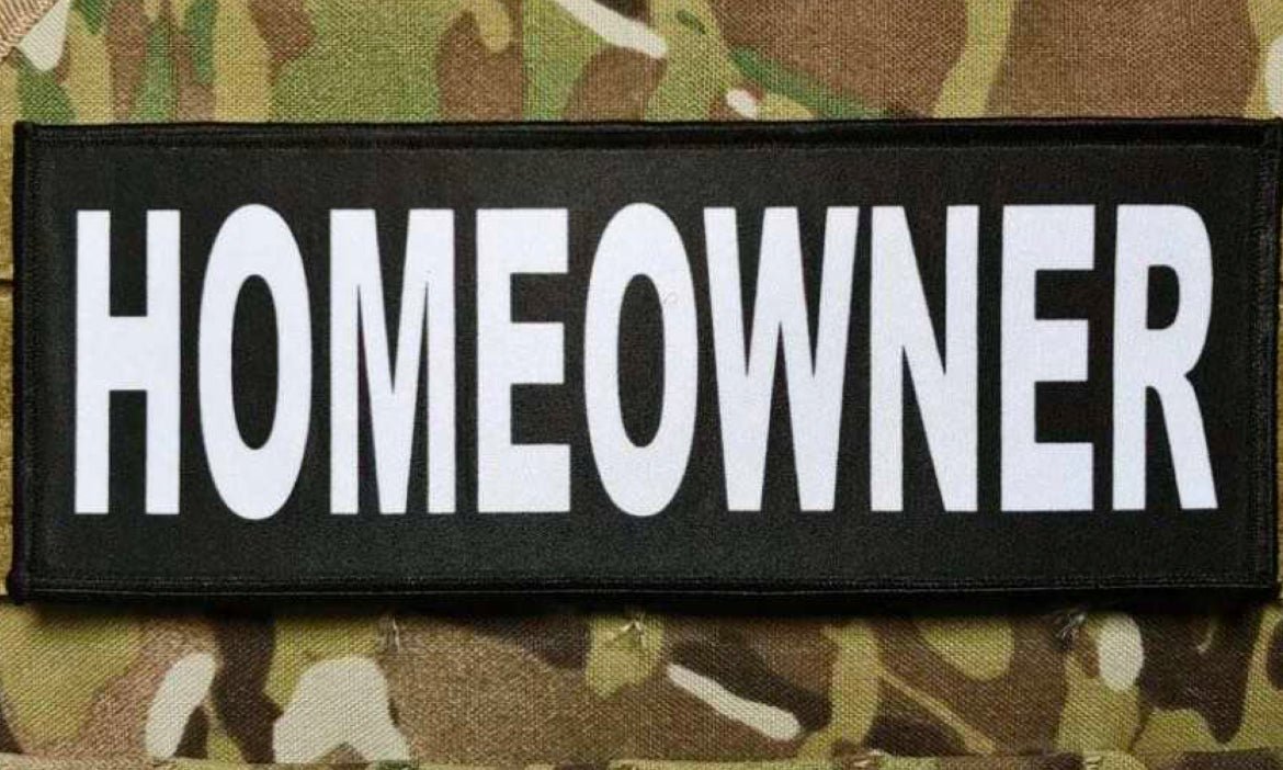 HOMEOWNER Patches (3” x 10”) Pair of Reflective Hook and Loop - Zero One Outpost