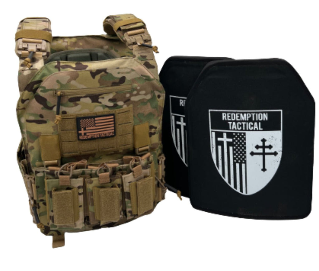 BIG BOY Crusader 2.0 XL Armor COMBO PACKAGE LIGHTWEIGHT LEVEL IV (2) XL Ceramic Front/Back Plates - Zero One Outpost