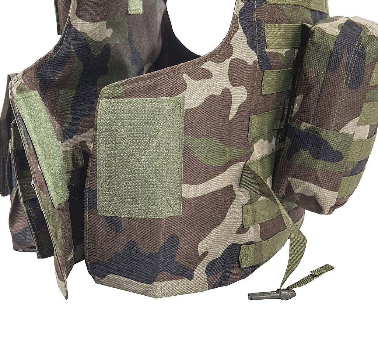 Kids Airsoft Tactical Plate Carrier Vest with Free US Flag Patch, Mil Spec 1000D Nylon PALS Molle Modular w/ 4 Mag Pouches, Side Pouch, Chest Mag Pouch - Zero One Outpost
