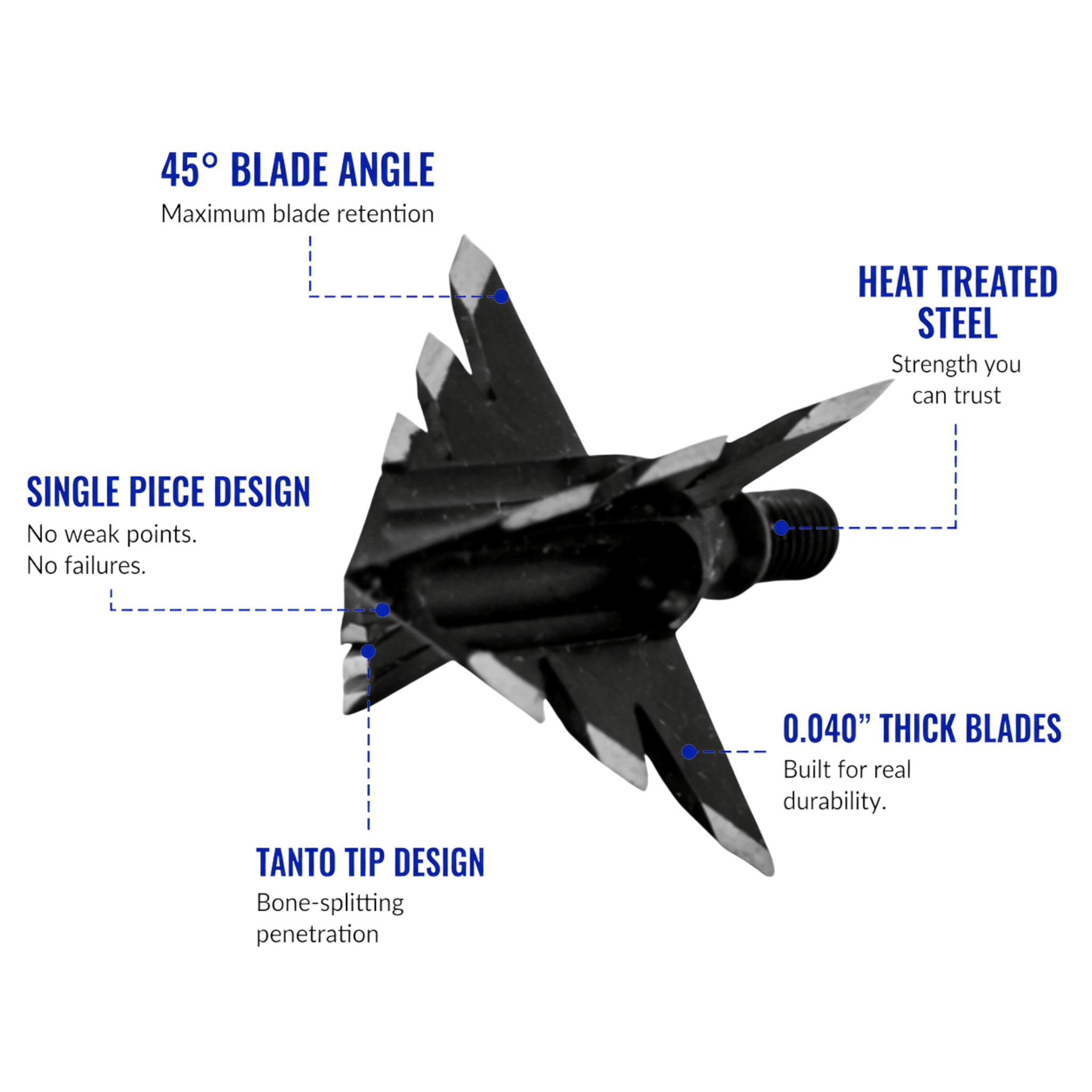 TOTA | 100 Grain Broadhead |Small Game and Turkey | Fixed Blade - Zero One Outpost