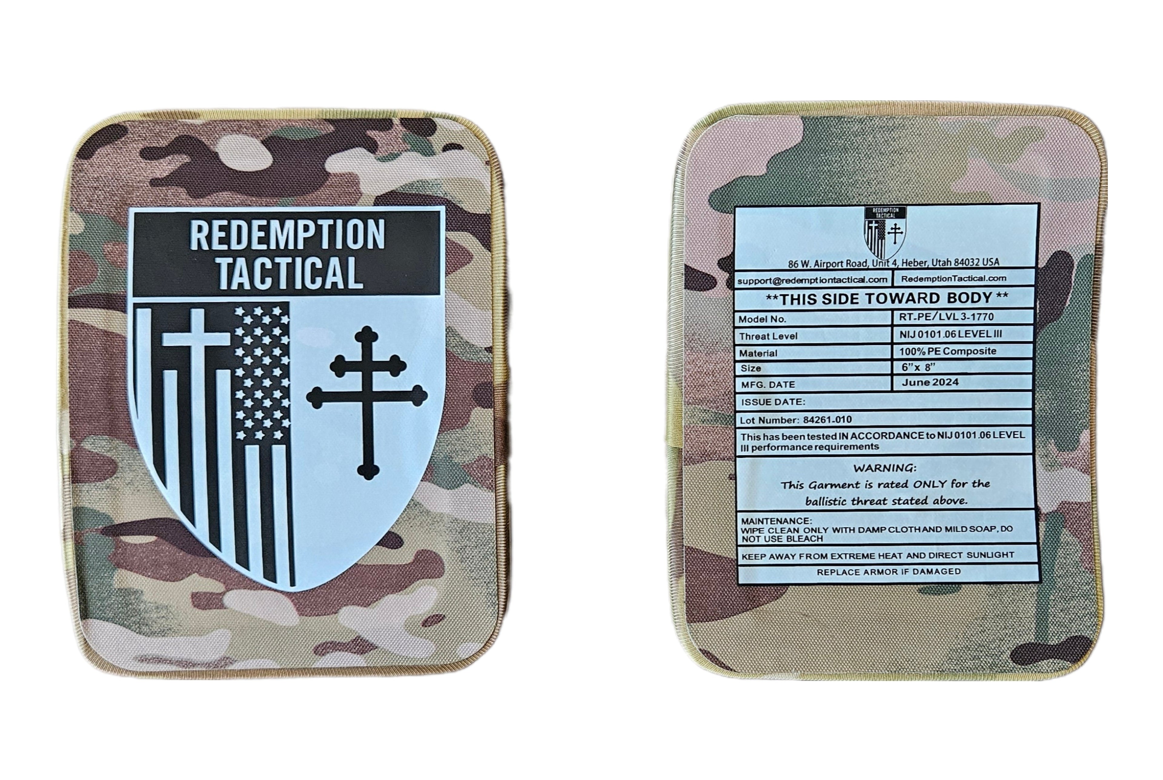 (PAIR) Level III 6x8" Side Plates (Lightweight Alumina PE Material) - Zero One Outpost