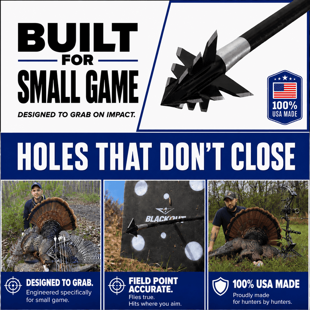 TOTA | 100 Grain Broadhead |Small Game and Turkey | Fixed Blade - Zero One Outpost