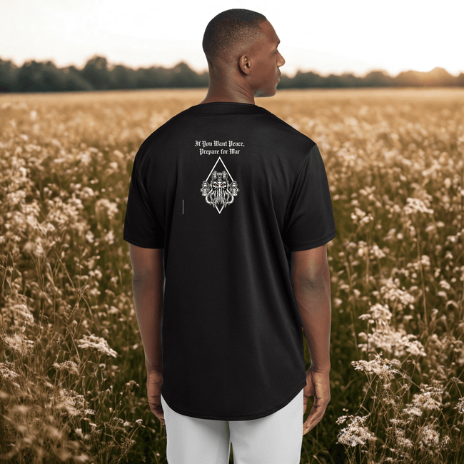 Baseball Jersey — 'At Your Own Risk / Zero One' Mesh Button-Up - Zero One Outpost