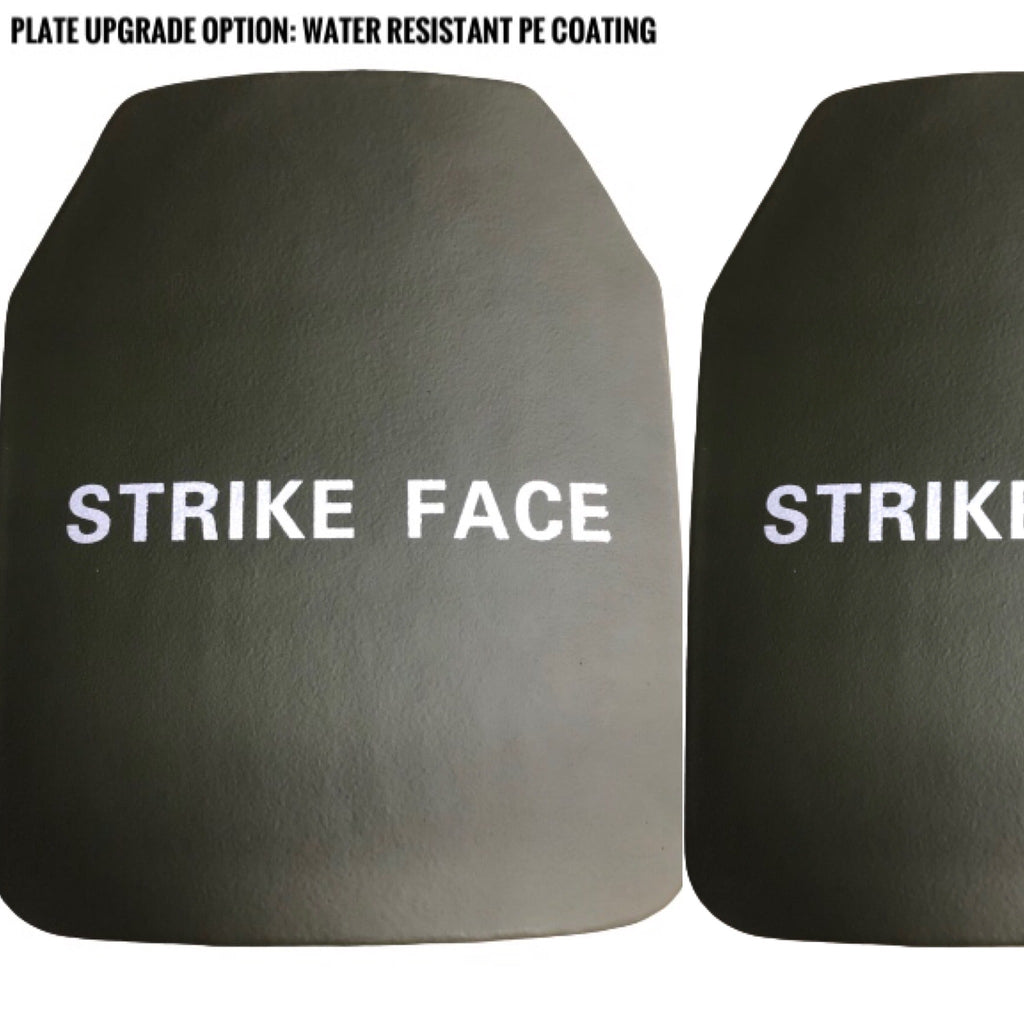 Pair of 10x12 Level IV Ceramic PE Plates Ballistic FRONT AND BACK (SIZE SMALL to LARGE) Curved with Shooters Cut - Zero One Outpost