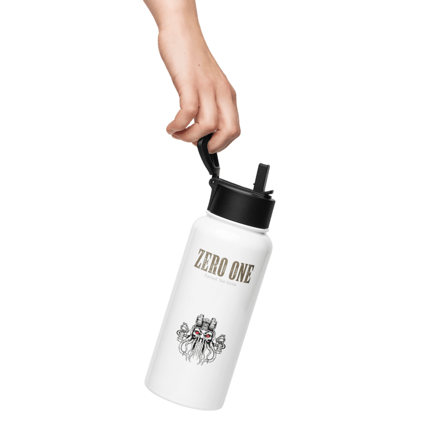 Stainless steel water bottle with a straw lid - Zero One Outpost LLC
