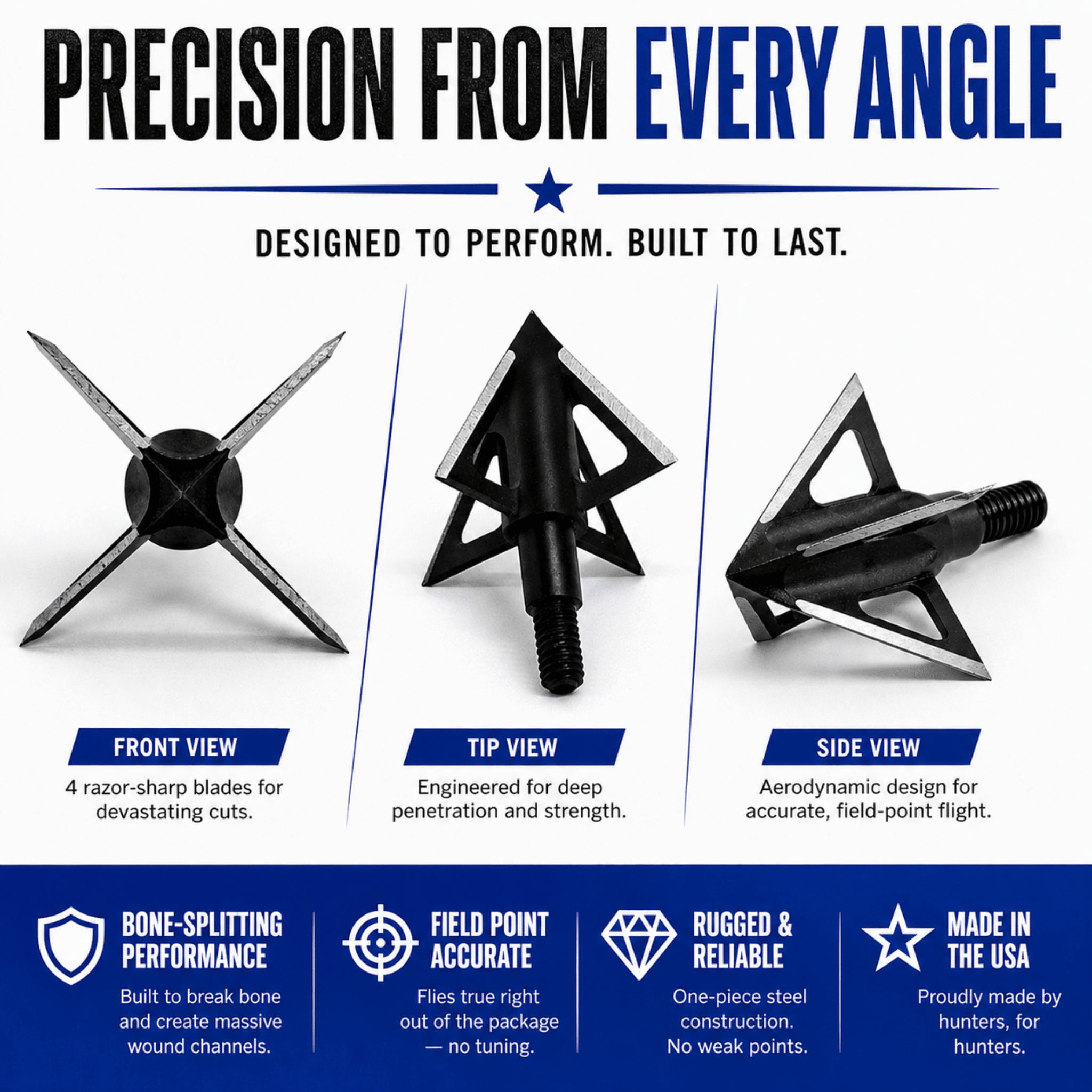 TOTA | 100 grain broadhead | 1 - inch vented | fixed blade - Zero One Outpost