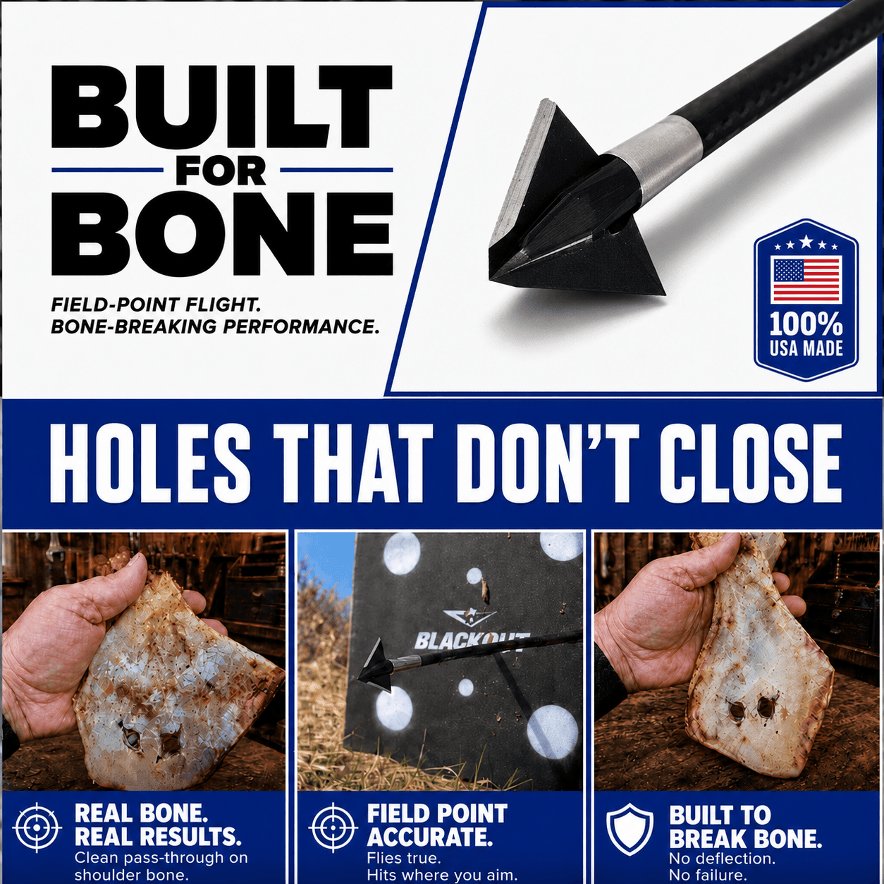 TOTA | 100 grain broadhead | 1 - inch single bevel | fixed blade - Zero One Outpost