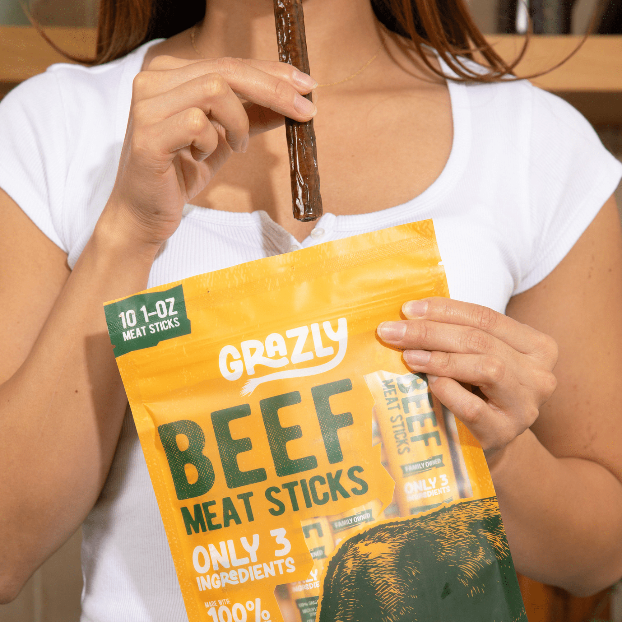 Plain Beef Meat Sticks - 100% Grass - Fed & Finished - Zero One Outpost