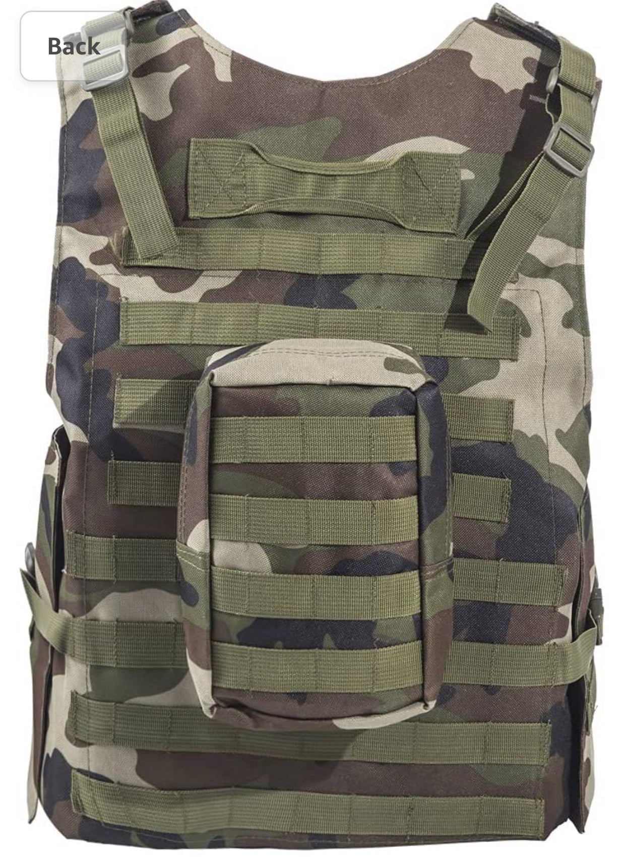 Kids Airsoft Tactical Plate Carrier Vest with Free US Flag Patch, Mil Spec 1000D Nylon PALS Molle Modular w/ 4 Mag Pouches, Side Pouch, Chest Mag Pouch - Zero One Outpost