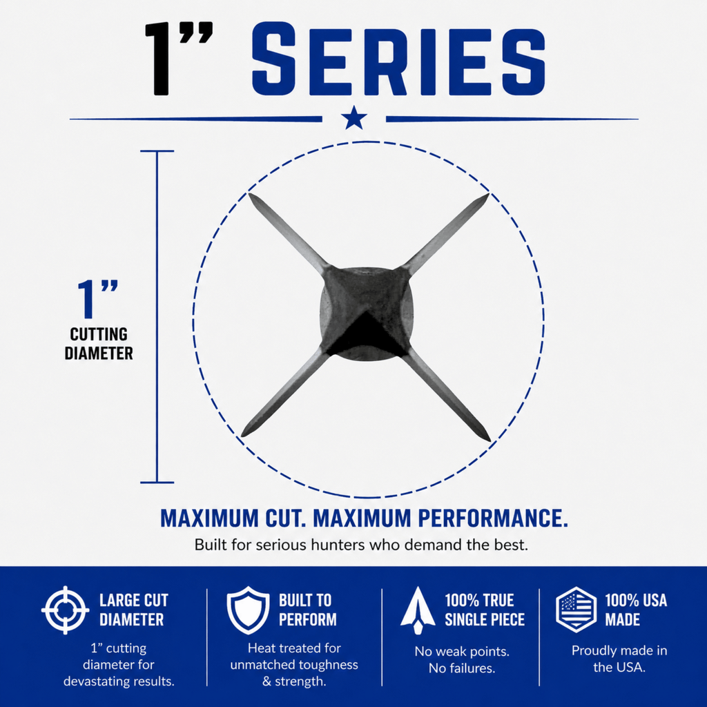 TOTA | 125 grain broadhead | 1 - inch solid | fixed blade - Zero One Outpost