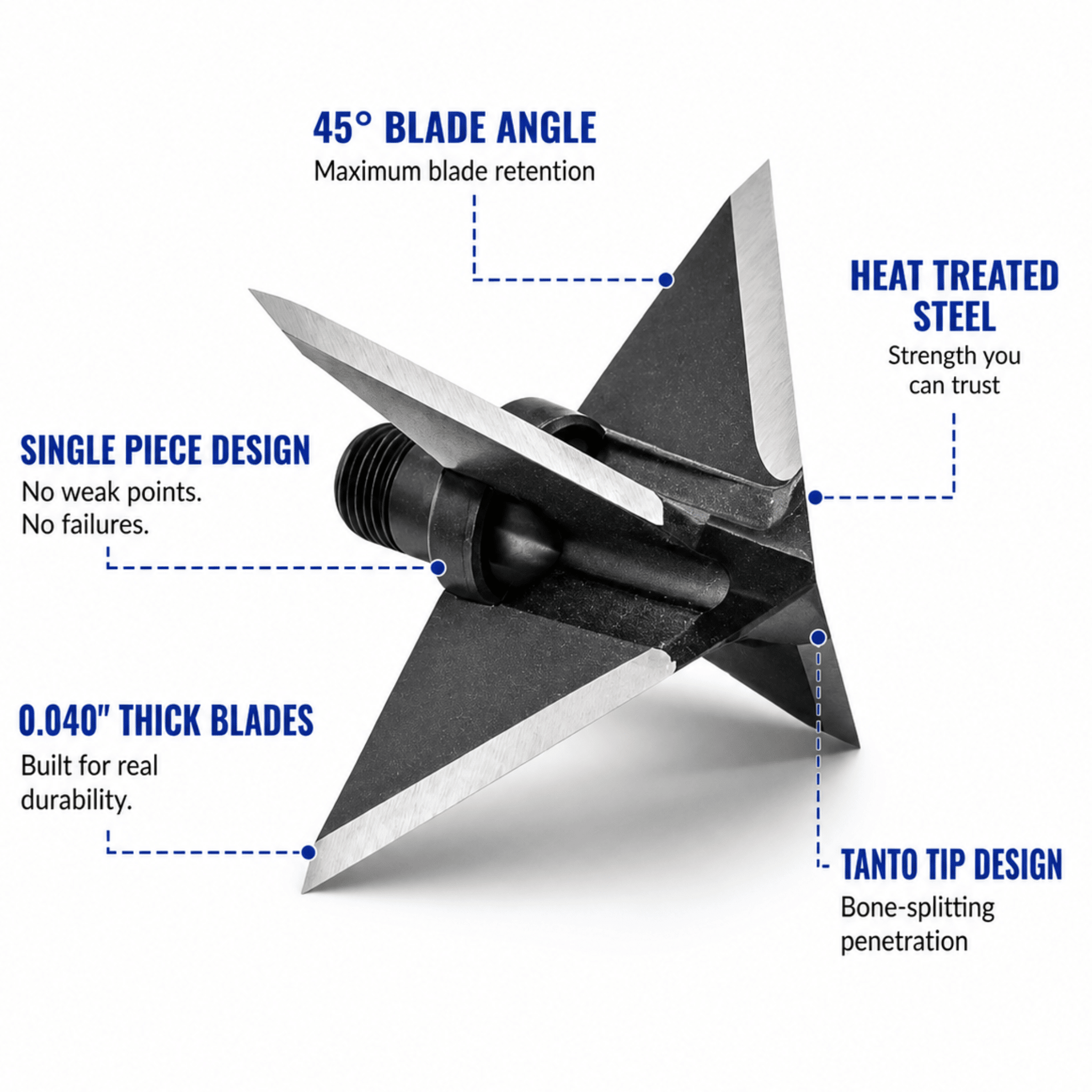 TOTA | 125 grain broadhead | 1 - inch solid | fixed blade - Zero One Outpost