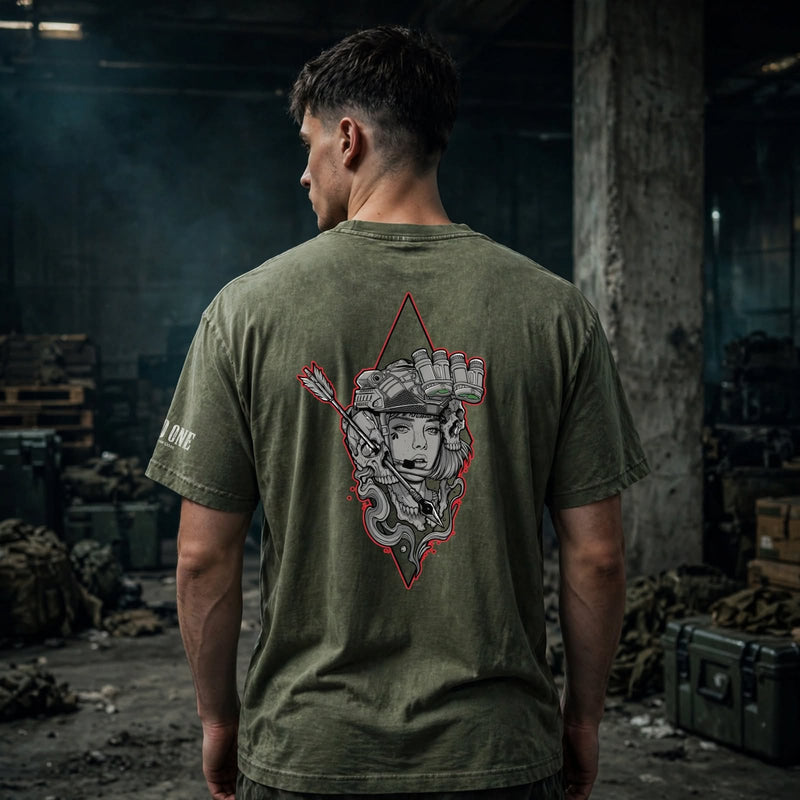 Kafir Tee - Snow Washed Heavyweight Oversize T-Shirt - Zero One Outpost