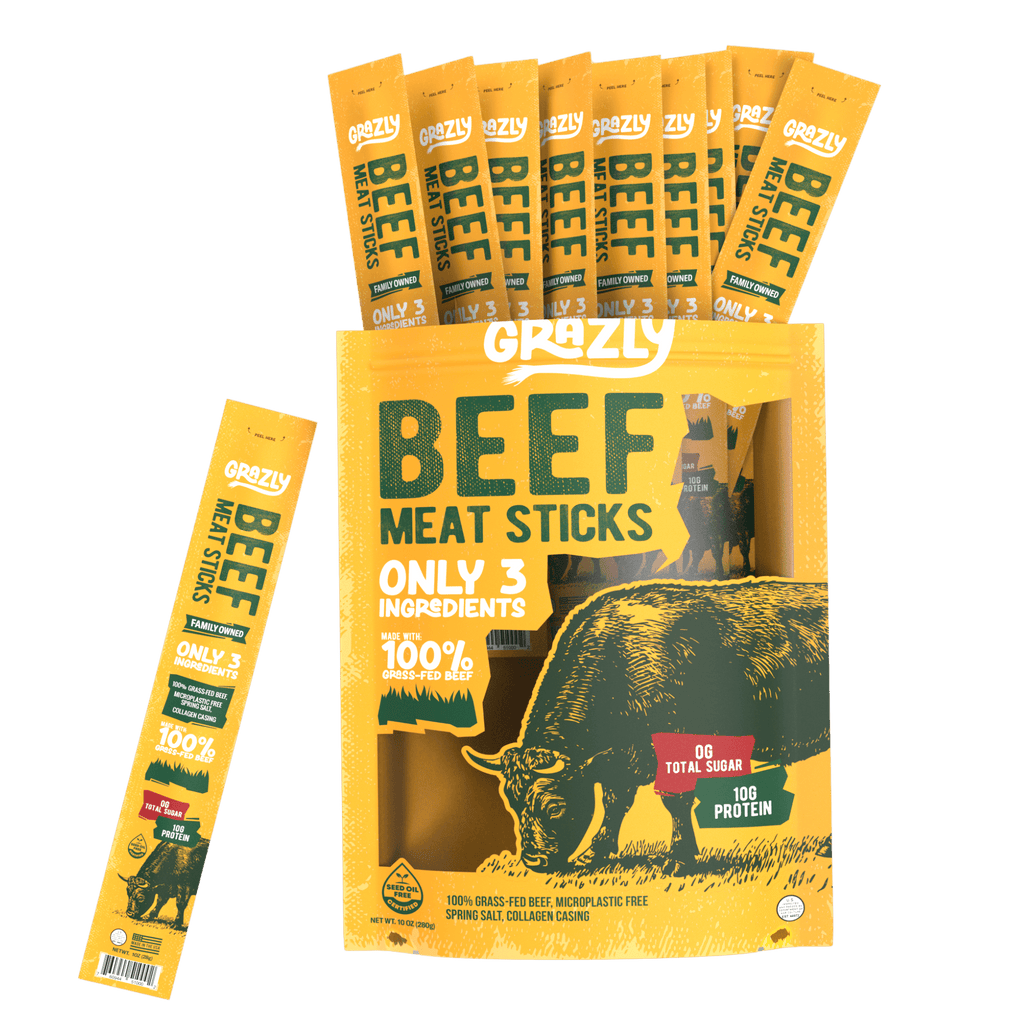 Plain Beef Meat Sticks - 100% Grass - Fed & Finished - Zero One Outpost