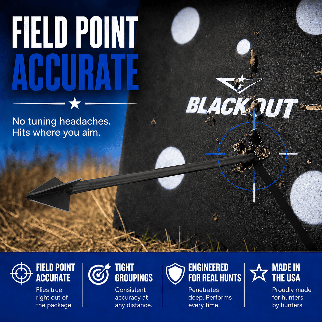 TOTA | 100 grain broadhead | 1 - 1/8 inch | fixed 3 - blade - Zero One Outpost