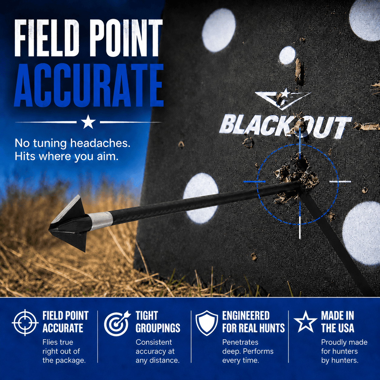 TOTA | 125 grain broadhead | 1 - inch single bevel | fixed blade - Zero One Outpost