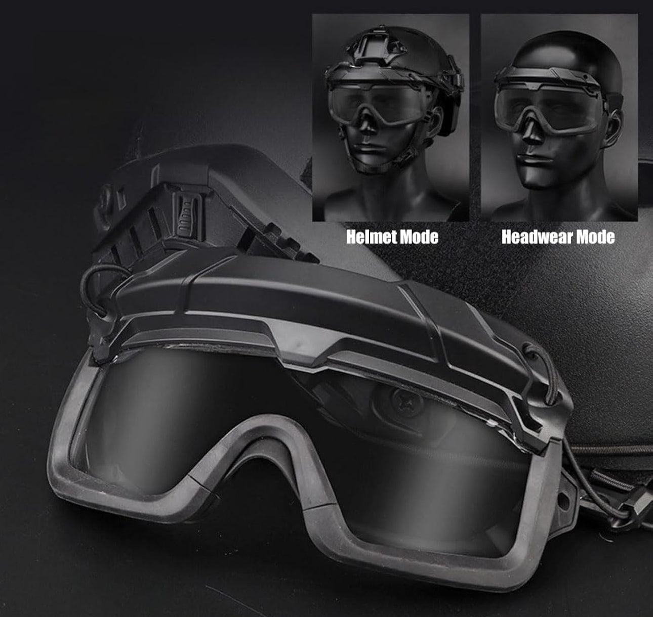 Tactical Helmet Goggles with Arc Rail Attachments - Zero One Outpost
