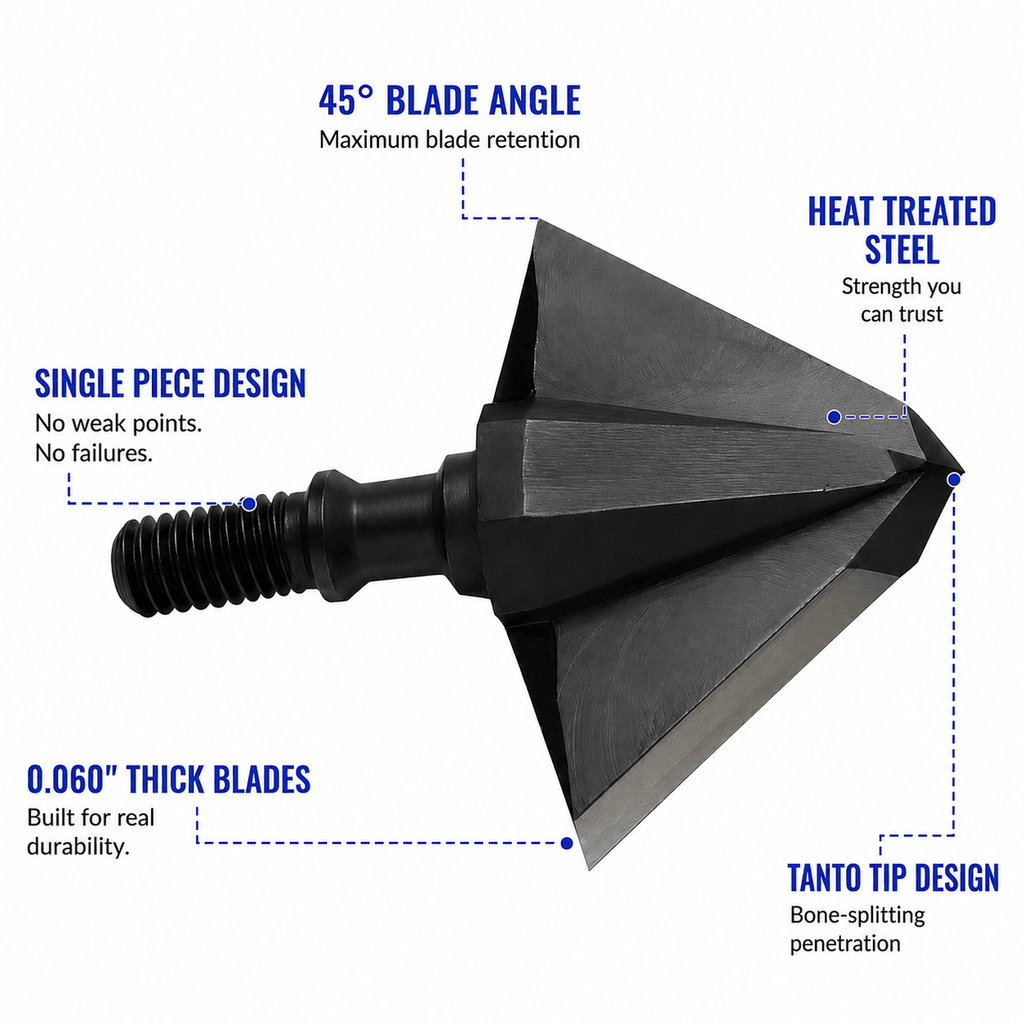 TOTA | 100 grain broadhead | 1 - inch single bevel | fixed blade - Zero One Outpost