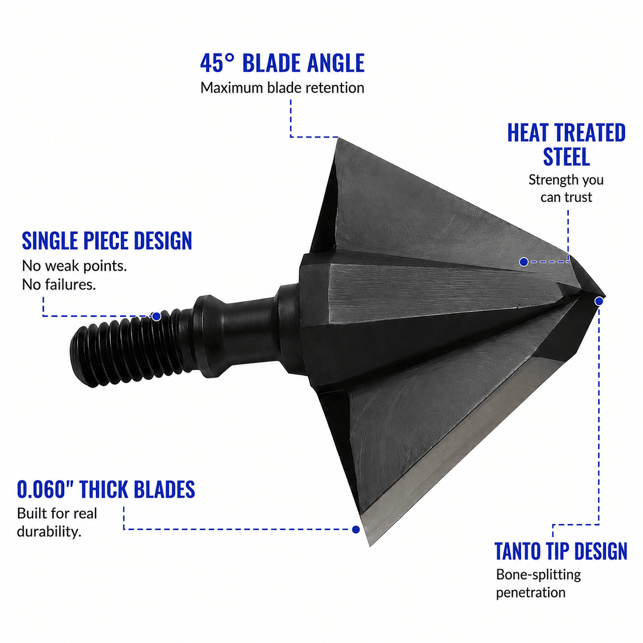 TOTA | 100 grain broadhead | 1 - inch single bevel | fixed blade - Zero One Outpost