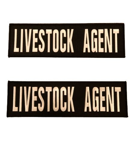 (Pair) LIVESTOCK AGENT Patches (3” x 10”) Hook and Loop - Zero One Outpost