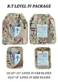 LIGHTWEIGHT LEVEL IV PACKAGE (2) 10x12 Front/Back Ceramic PE Plates (2) 6x8 Side Plates Level IV - Zero One Outpost