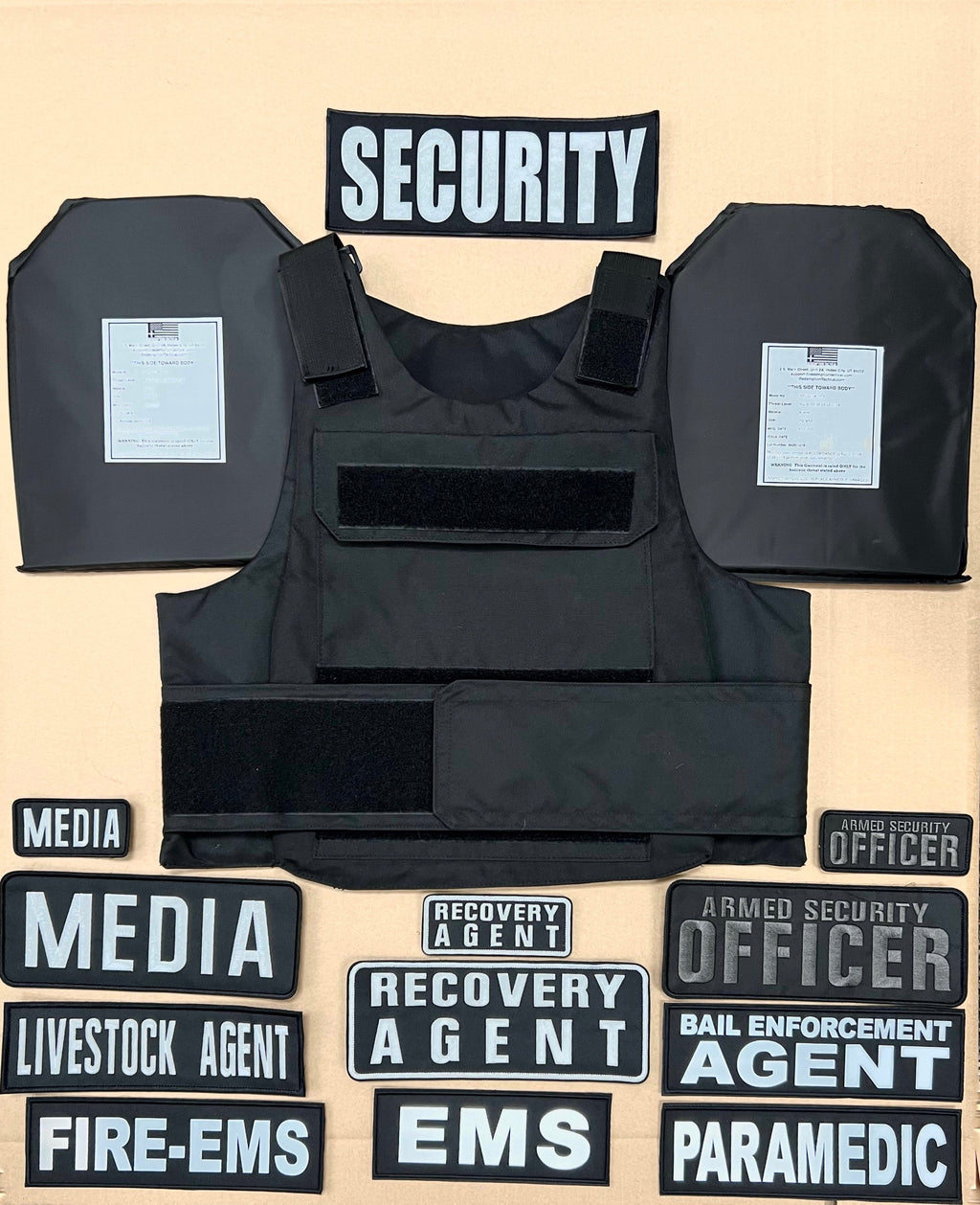 First Responder / Duty VEST COMBO PACKAGE LEVEL IIIA (2) 10x12 Front/Back Plates and Patch - Zero One Outpost