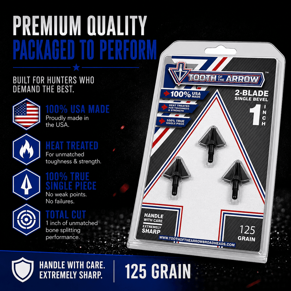 TOTA | 125 grain broadhead | 1 - inch single bevel | fixed blade - Zero One Outpost