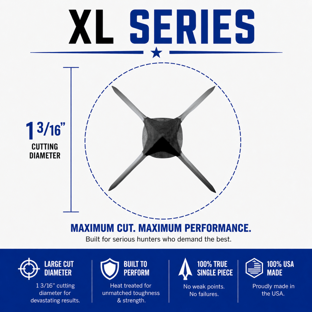 TOTA | 125 grain XL broadhead | 1 - 3/16 - inch solid | fixed blade - Zero One Outpost