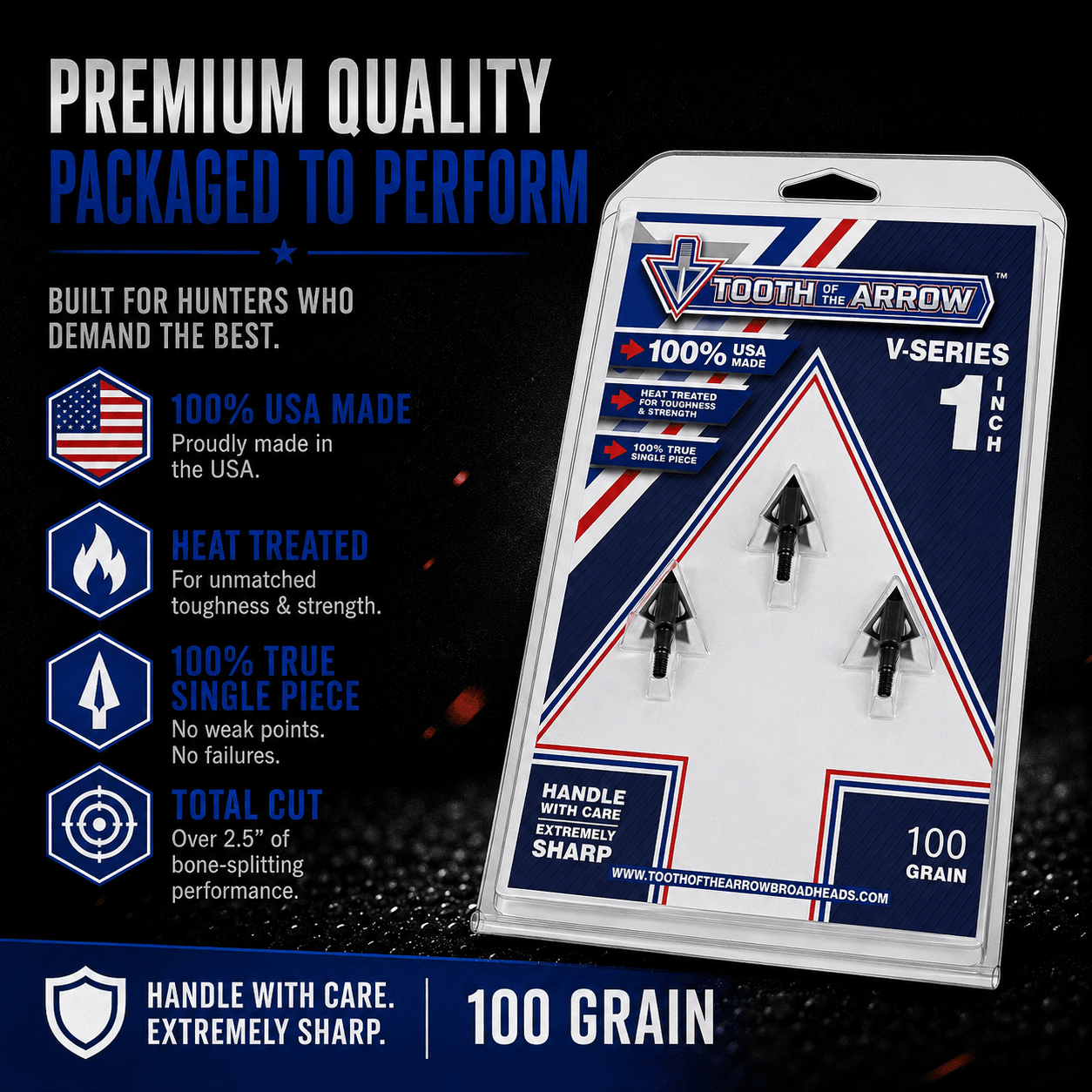 TOTA | 100 grain broadhead | 1 - inch vented | fixed blade - Zero One Outpost