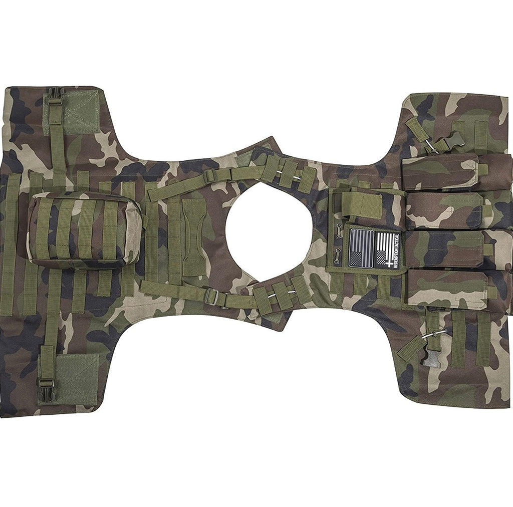 Kids Airsoft Tactical Plate Carrier Vest with Free US Flag Patch, Mil Spec 1000D Nylon PALS Molle Modular w/ 4 Mag Pouches, Side Pouch, Chest Mag Pouch - Zero One Outpost