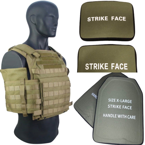 BIG BOY VEST XL COMBO PACKAGE LIGHTWEIGHT LEVEL IV (2) 10x13.5 Front/Back Plates (2) 8x6 Side Plates (LVL IV Ceramic) - Zero One Outpost