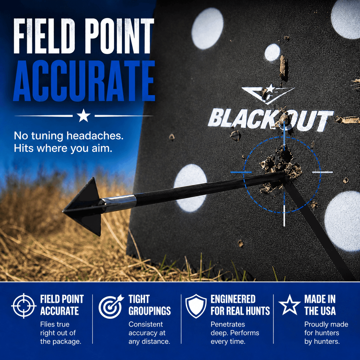 TOTA | 100 grain XL broadhead | 1 - 3/16 - inch solid | fixed blade - Zero One Outpost