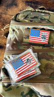 Zero One Outpost PVC morale patches on multicam gear