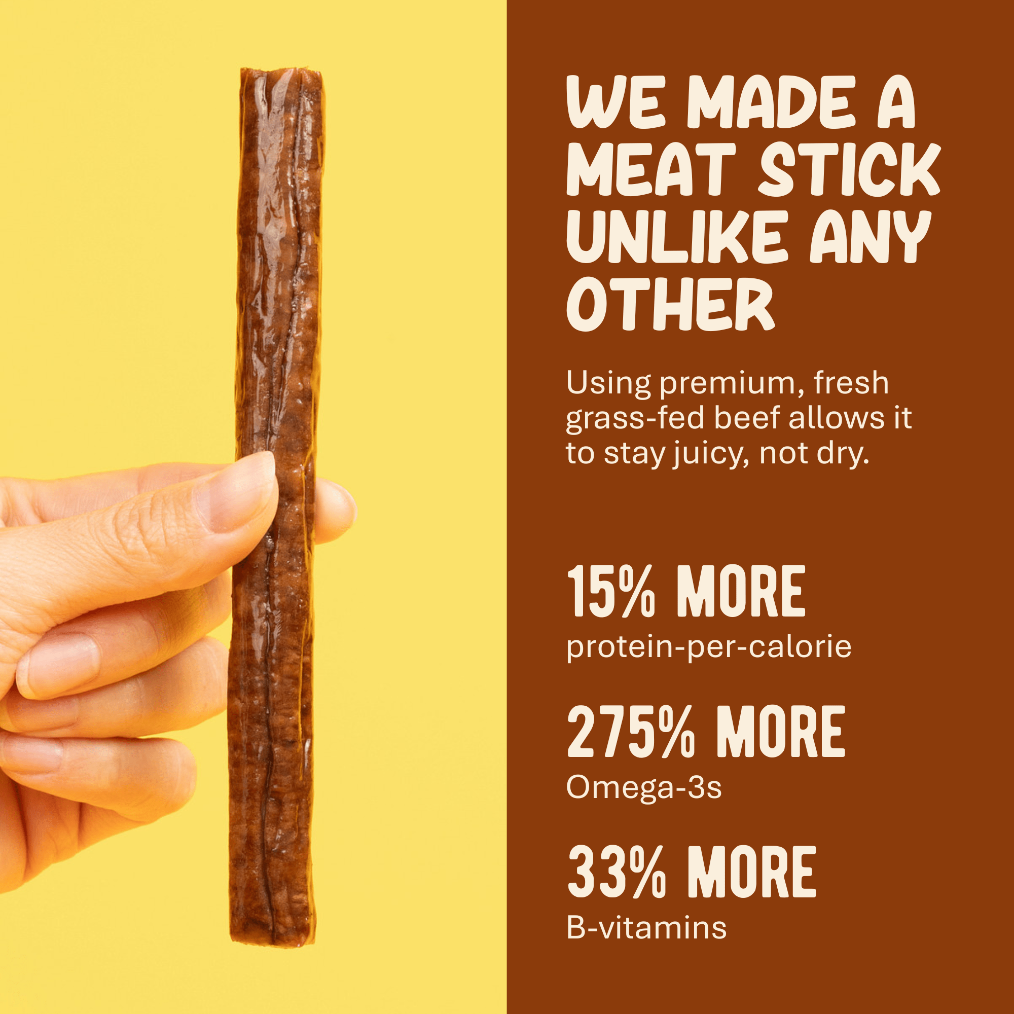 Plain Beef Meat Sticks - 100% Grass - Fed & Finished - Zero One Outpost