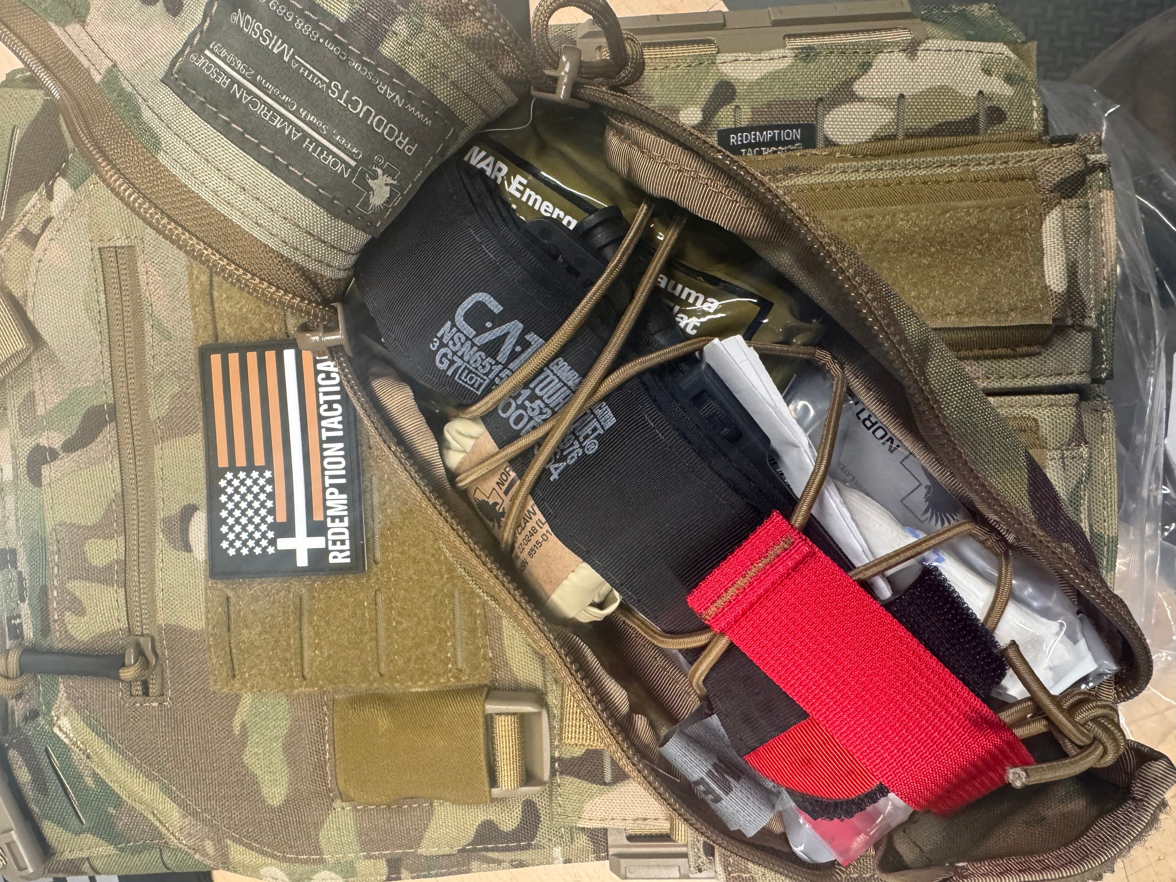 Redemption Tactical Crusader 2.0® l St. Michael FULL ARMOR KIT COMBO PACKAGE with Crusader 2.0 +IFAK Medical Kit + LEVEL IV (2) 10x12 Front/Back Plates (2) 6x6 Side Plates (Level IV Ceramic) - Zero One Outpost