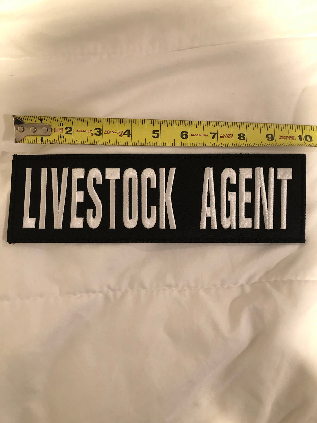 (Pair) LIVESTOCK AGENT Patches (3” x 10”) Hook and Loop - Zero One Outpost