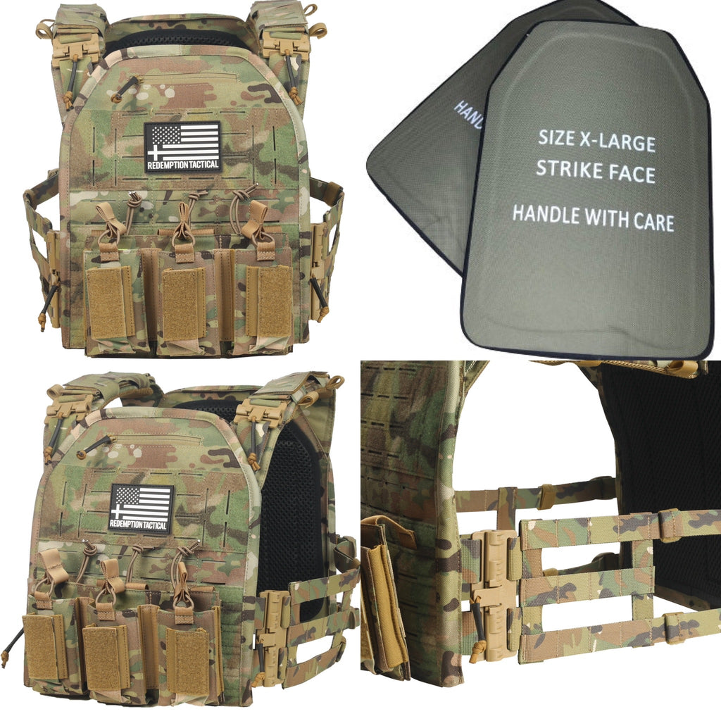 FULL KIT COMBO Crusader 2.0 XL Armor COMBO PACKAGE LIGHTWEIGHT LEVEL IV (2) 10x13.5 Front/Back Plates, Plate Carrier Bag, Medic Pouch - Zero One Outpost