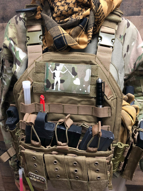 3” x 4” Blackbeard Flag Patch Glow in the Dark reflective - Zero One Outpost