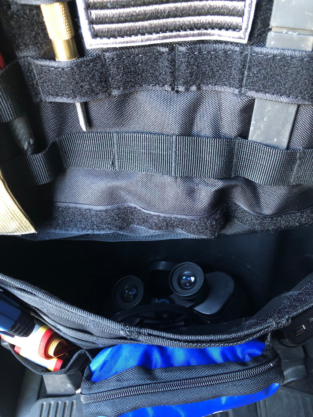 (PAIR) Car Seat Back Gear Organizer with FREE US Flag Patch included - Zero One Outpost