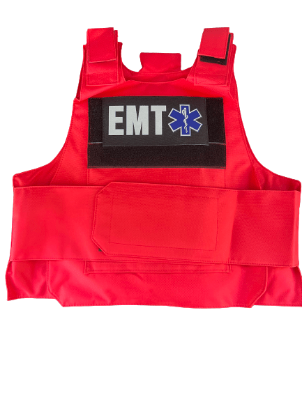 First Responder Vest Kit RED LEVEL IIIA (2) 10x12 Front/Back Plates and Patch - Zero One Outpost