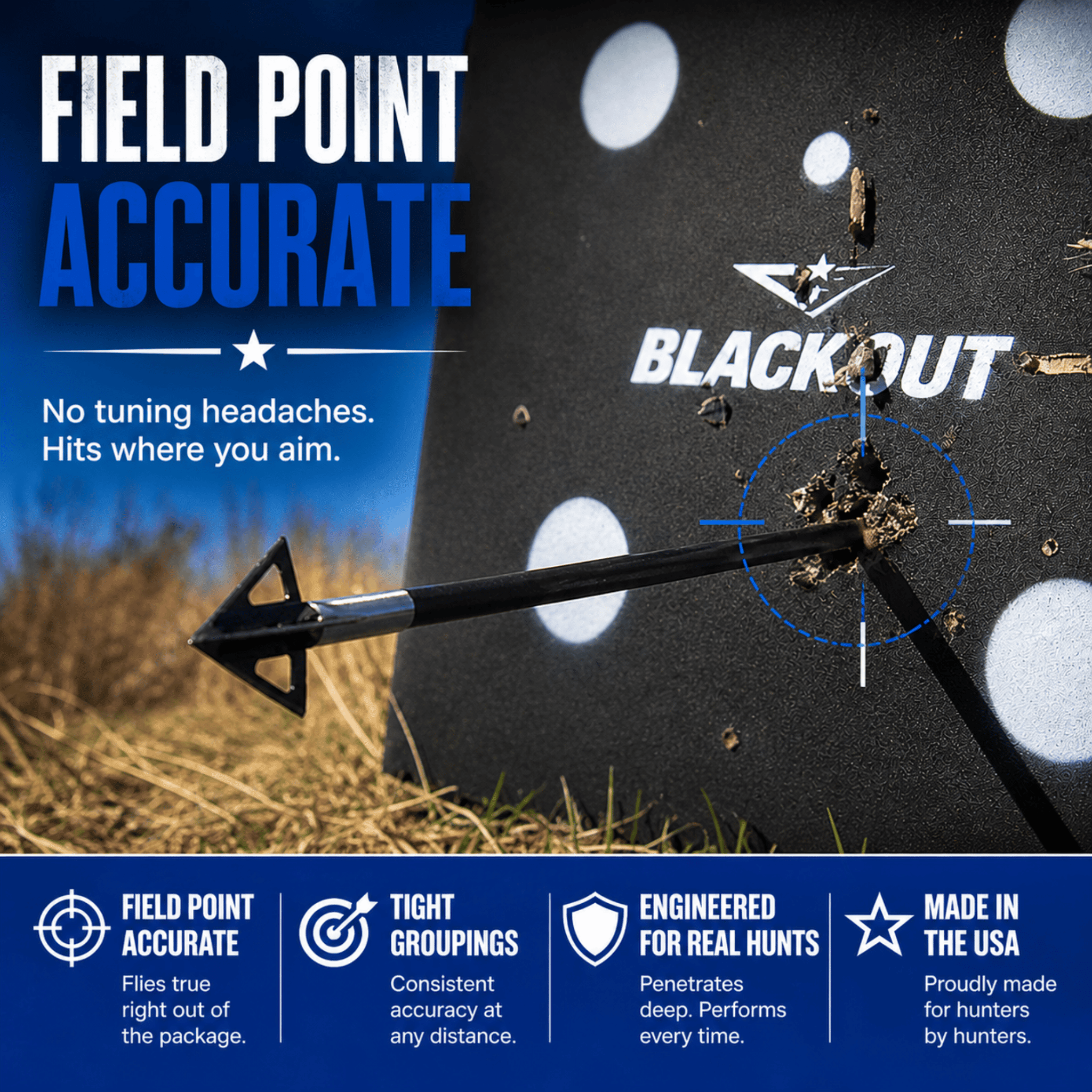 TOTA | 100 grain XL broadhead | 1 - 3/16 - inch vented | fixed blade - Zero One Outpost